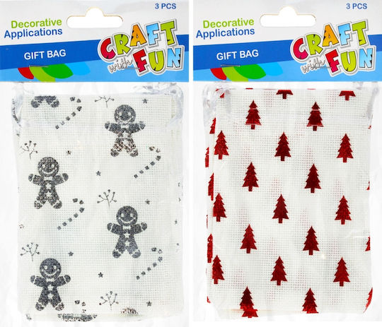 Craft with Fun Stoff Tasche für Geschenke Bunt 10x14cm. 3Stück