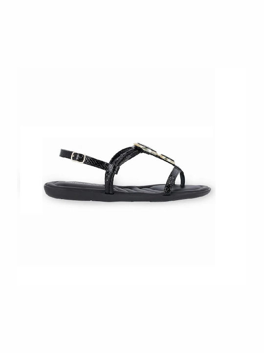 Piccadilly Women's Flat Sandals Anatomic in Black Color