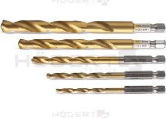 Högert Technik Satz 5 Diamantbohrer HSS mit Sechskantschaft für Metall