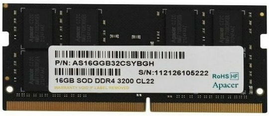 Apacer 16GB DDR4 RAM cu Viteză 3200 pentru Laptop