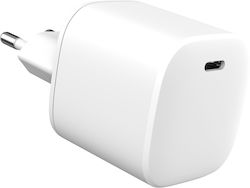 eSTUFF Φορτιστής Χωρίς Καλώδιο GaN με Θύρα USB-C 45W Power Delivery / Quick Charge 2.0 / Quick Charge 3.0 Λευκός (ES635045)