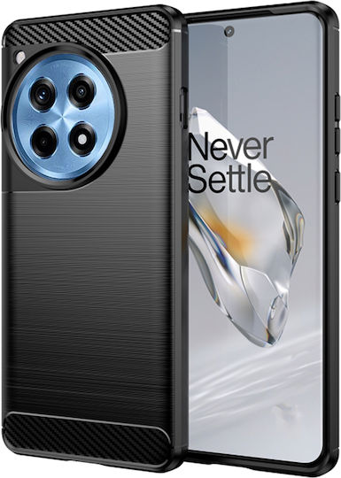 Techsuit Carbon Задна корица Силикон Черен (OnePlus 12R)