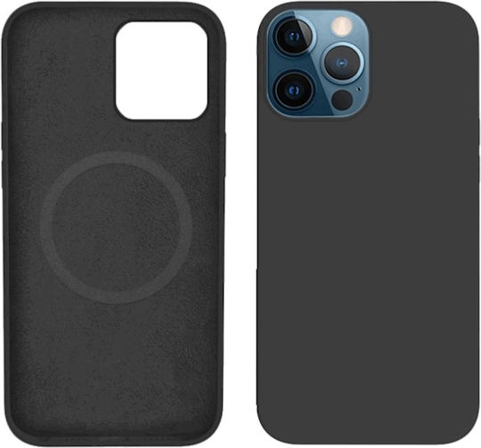 eSTUFF Back Cover Σιλικόνης Μαγνητικό Μαύρο (iPhone 12 / 12 Pro)