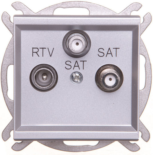 Ospel TV Antenna Socket in Gray color GPA-R2S/M/38