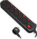 Orno Power Strip 6 Positions with Switch and Cable 1.5m