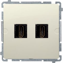 Kontakt-Simon Πρίζα HDMI σε Μπεζ χρώμα BMGHDMI2.01/12