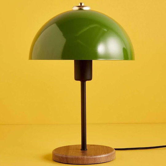 Opviq Metal Table Lamp for Socket E27 with Green Shade and Base