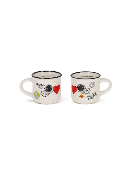 Legami Milano Set Căni Espresso din Porțelan Albe 50ml 2buc