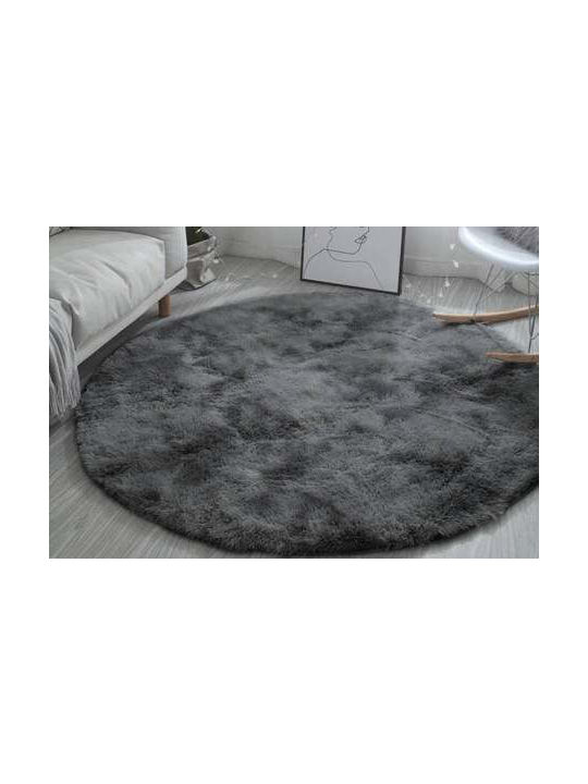 Strado Carpets Χαλί Στρογγυλό Dark Grey