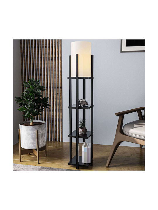 Opviq Floor Lamp H130xW25cm. with Socket for Bulb E27 Black