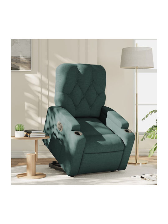 Πολυθρόνα Relax με Υποπόδιο Σκ. Πράσινο 74x86.5x93.5cm