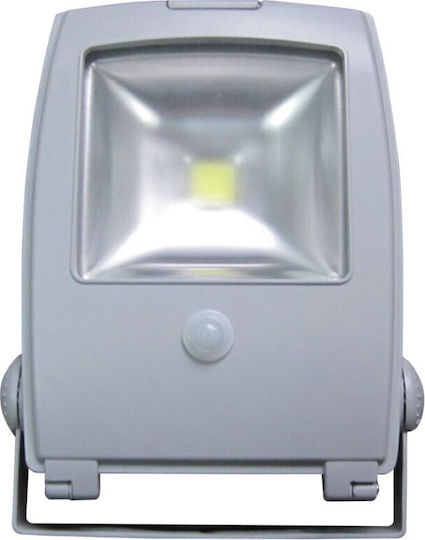 Lumax Водоустойчив LED Прожектор 10W Студено Бяло 6000K с Motion Sensor IP65