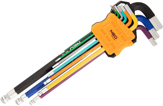 Neo Tools Σετ 9 Κλειδιά Allen σε Σχήμα L