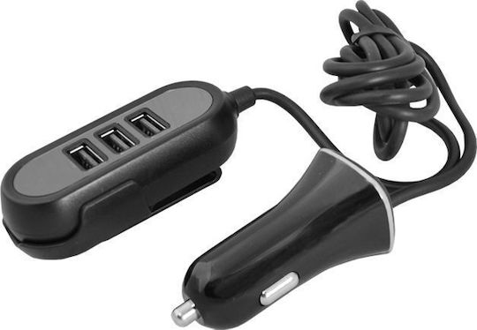 LTC Audio Car Charger 5.8A with 3 USB-A Ports Black Color