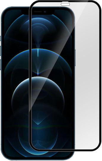 eSTUFF Full Face Tempered Glass Negru (iPhone 12 / 12 Pro)