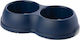 Barry King Plastic Bowl Food for Dog & Cat 2x 1.2lt 14.5cm in Blue Color