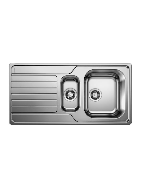 Blanco Dinas 6 S Ένθετος Νεροχύτης Inox Brushed Μ100xΠ50cm Γκρι
