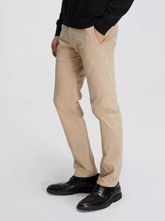 Calvin Klein Men's Trousers in Slim Fit Beige