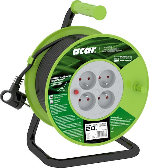 Acar Extension Reel Cord 20m Black