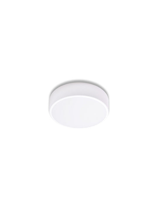 Eurohandel Glass Mount Ceiling Light with Socket E27 in White color White