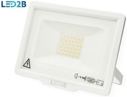 Premium Lux 2 Στεγανός Προβολέας LED 30W Ψυχρό Λευκό 6000K IP65