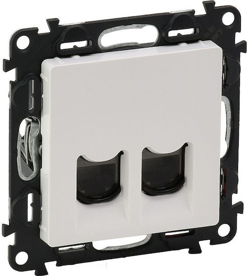 Legrand Valena Life Διπλή Πρίζα Δικτύου RJ45 με Πλαίσιο Τύπου Cat5 σε Λευκό Χρώμα 753141