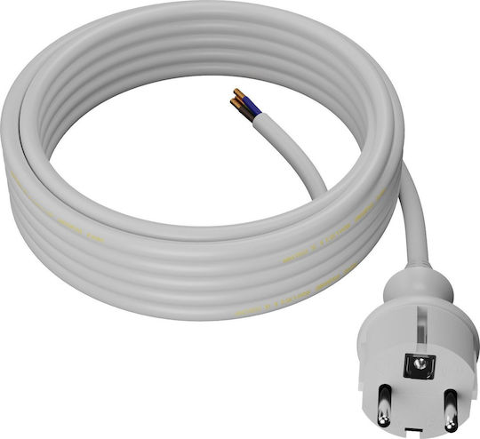 AWTools Καλώδιο Ρεύματος τύπου NYL με Διατομή 3x1.5mm² σε Λευκό Χρώμα 1m
