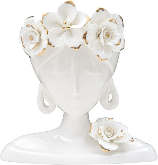 Mauro F Vase Porzellan Gold 21,7x14xH21cm