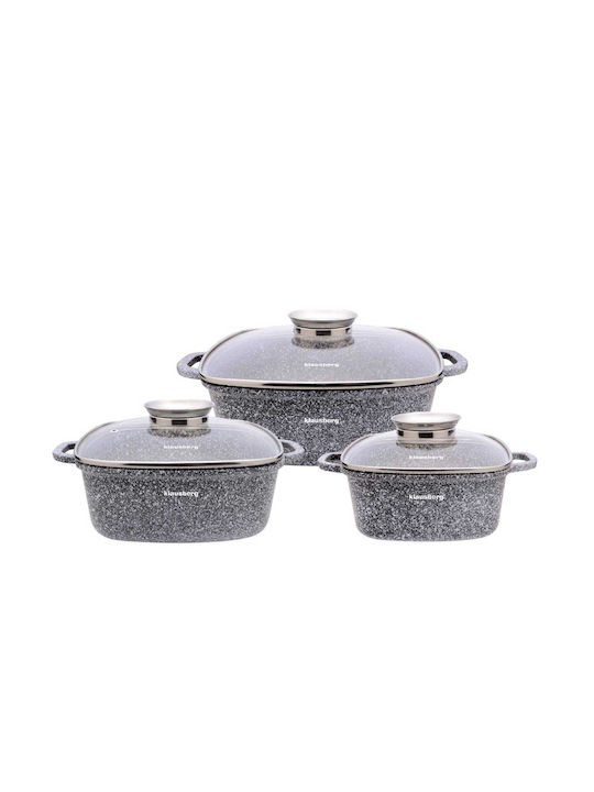 Klausberg Pots Set of Aluminum with Stone Coati...