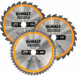 Dewalt DT1963 Δίσκος Κοπής Ξύλου 250mm 3τμχ