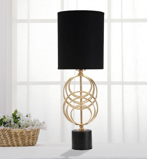 Mauro F Metall Tischlampe mit Gold Schirm und Basis