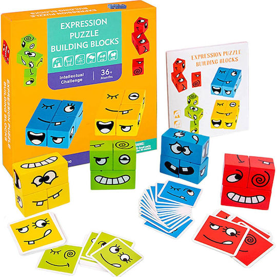 Montessori Με Κάρτες Και Κύβους Εκφράσεων Montessori Educational Game Knowledge for 3+ years Years Old