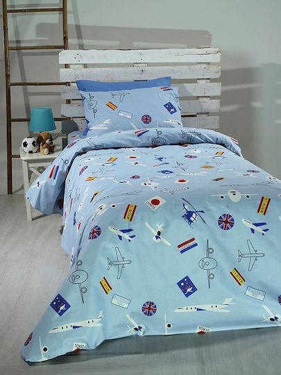 Sunshine Sheet Set Single Cotton Feelings 08 Light Blue 165x270cm 2pcs