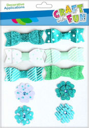 Craft with Fun Διακοσμητικός Φιόγκος για DIY Κατασκευές Μπλε 10τμχ 10x10εκ.
