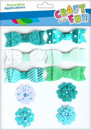Craft with Fun Dekorative Schleife für DIY-Bastelprojekte Blau 10Stück 10x10cm.