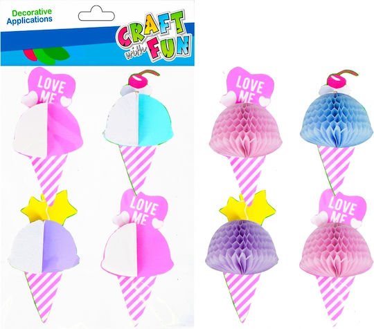 Craft with Fun Autocolant decorativ pentru proiecte DIY Ecru 6buc