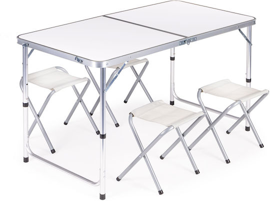 Modernhome Camping Table Set Folding in Case White