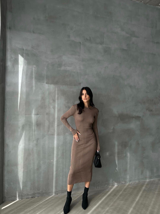 Sobe Midi Kleid Coffee