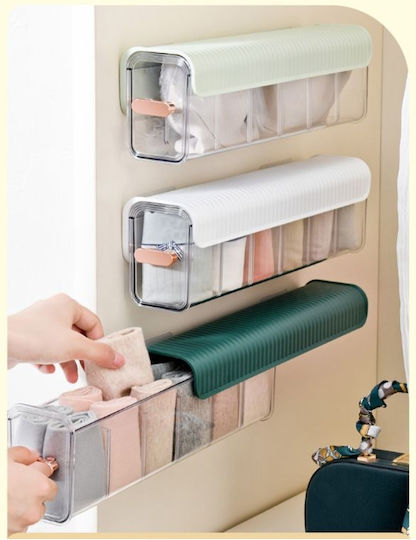 Plastic Storage Box for Socks in Green Colour 38x10.7x8.3cm