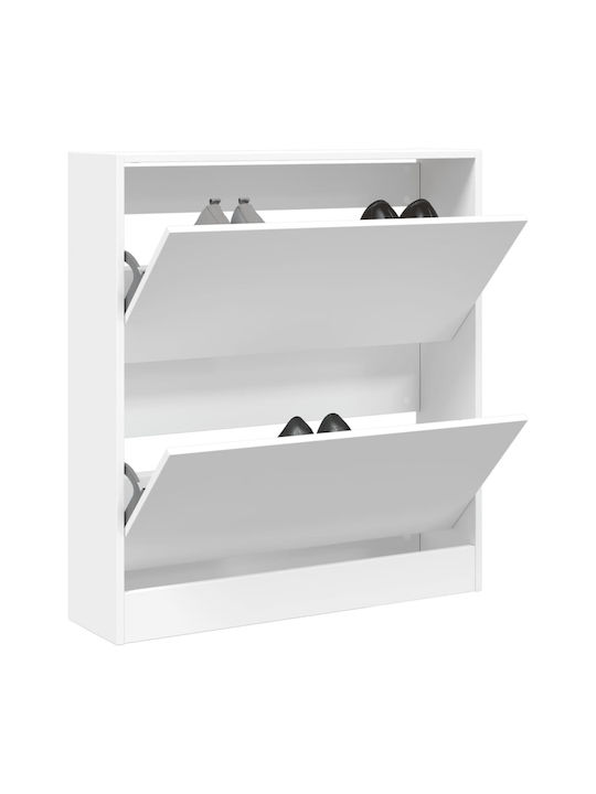 Wooden Shoe Organizer White 80x21x87.5cm