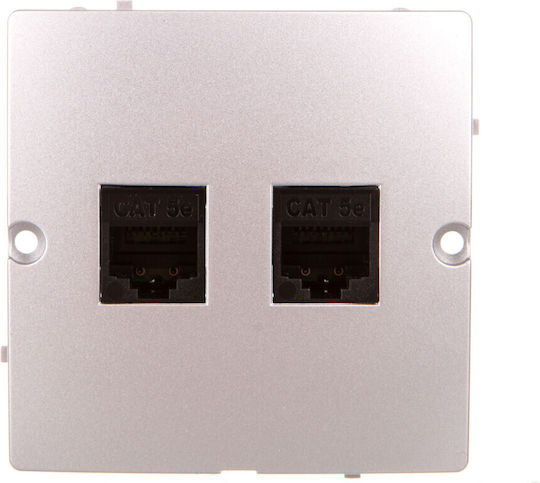 Kontakt-Simon Network-Telephone Socket Front in Gray Color WMUK-0520F2-4011