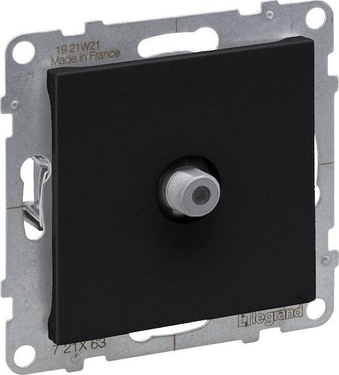 Legrand Suno TV-Antenna Front Plate for Power Outlet in Black Color 721463