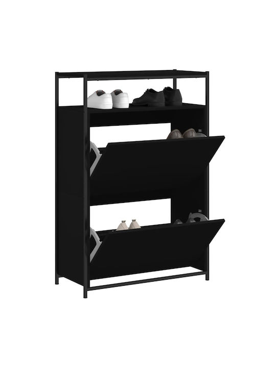 Wooden Shoe Organizer Black 75x34x112cm