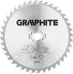 Graphite 55H606 Cutting Disc Wood with 40 Teeth 1pcs