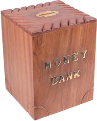 Decorative Money Box Wooden Brown