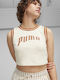 Puma Damen Sportliches Crop Top Ärmellos Beige