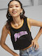 Damen Sport Crop Top Ärmellos Black