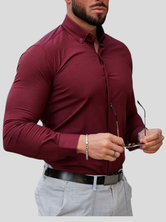Langärmlig Hemd Bordeaux
