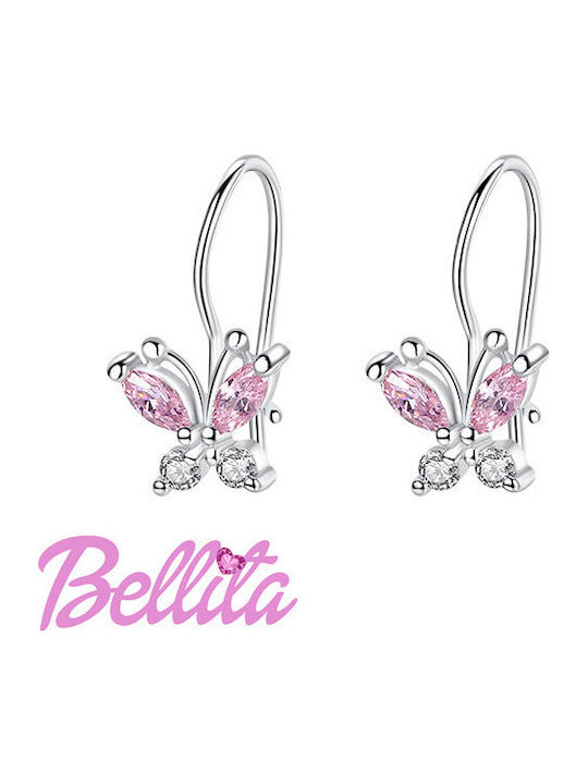 Bellita Hypoallergenic Kids Earrings Pendants Butterflies made of Silver