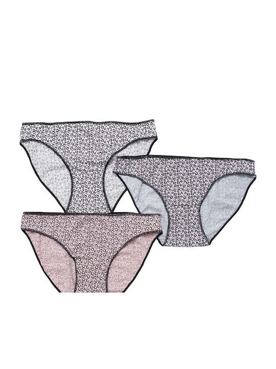 Cotonella Women's Slip 3Pack Ecru, Grey, Pink